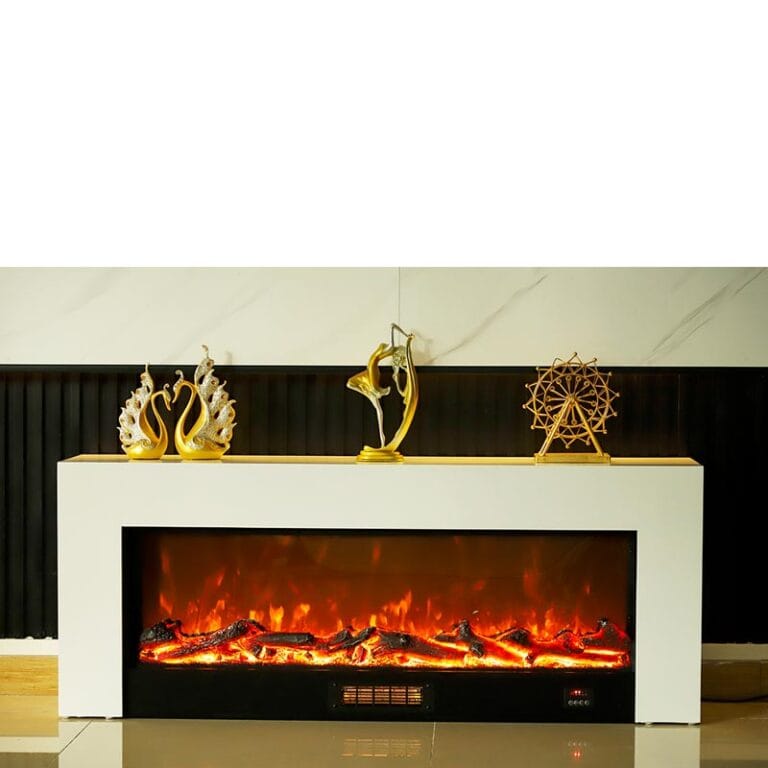 white fireplace
