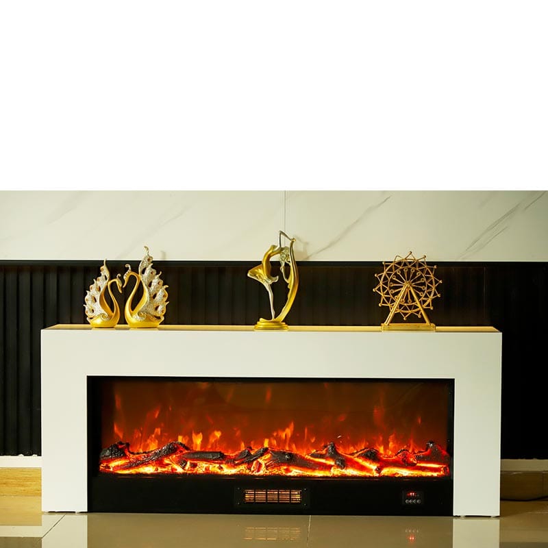 white fireplace