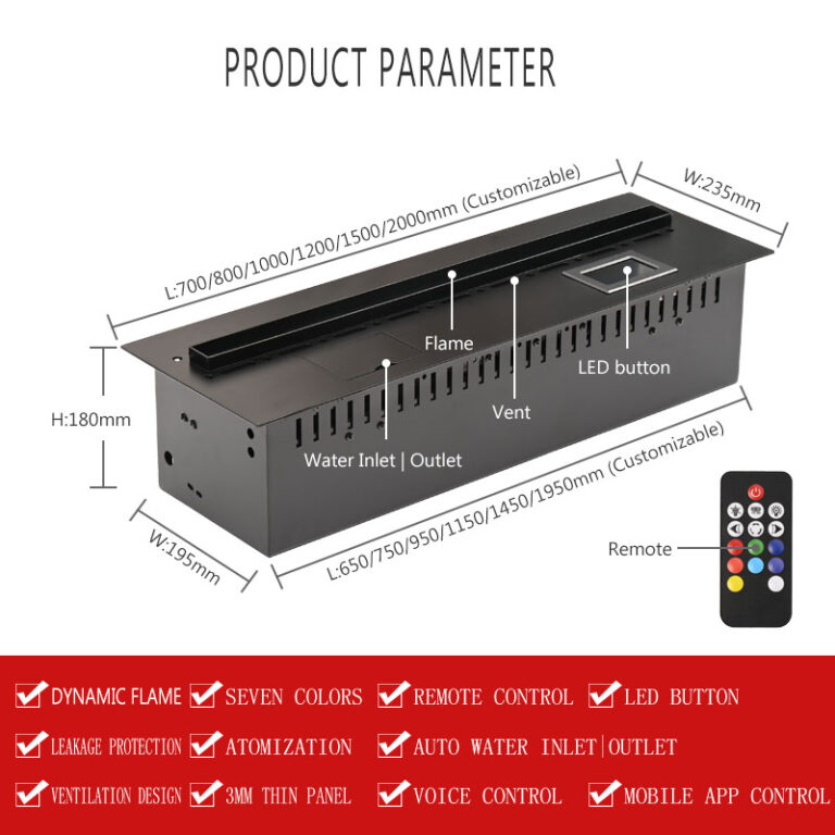 Atomizing fireplace Parameter